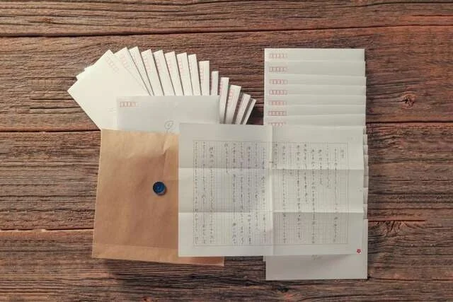 手紙、封筒、便箋の画像