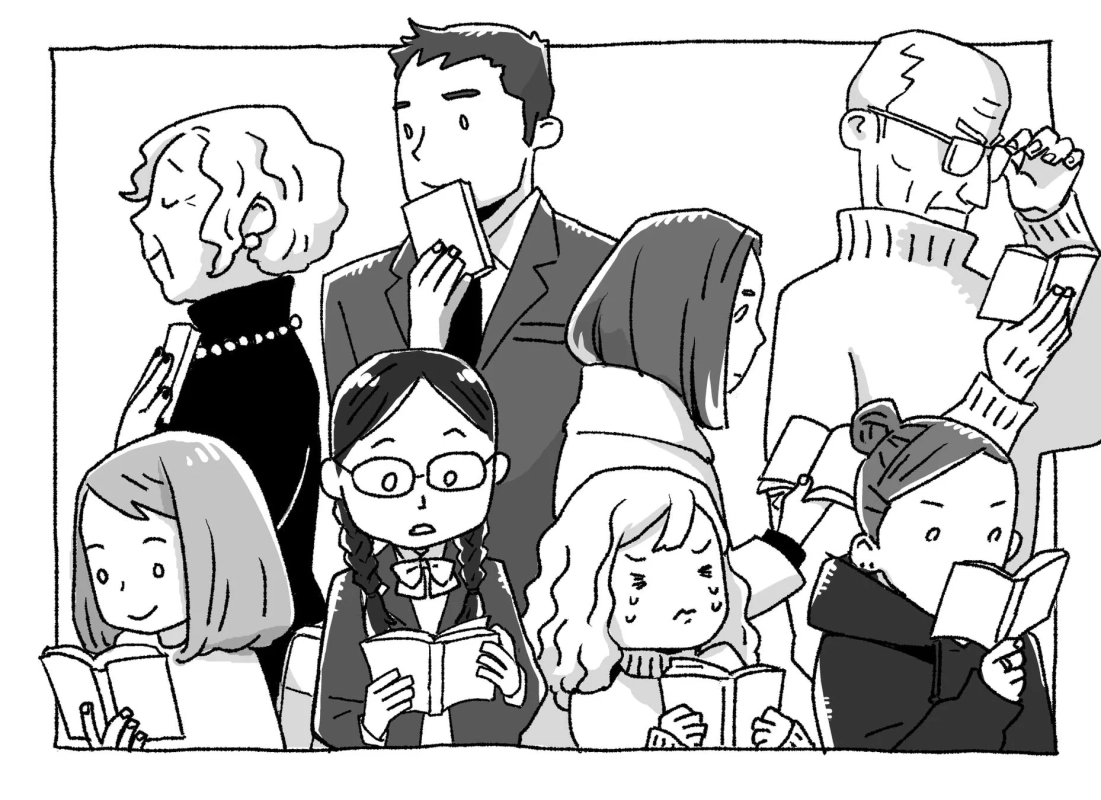 読書風景のイラスト