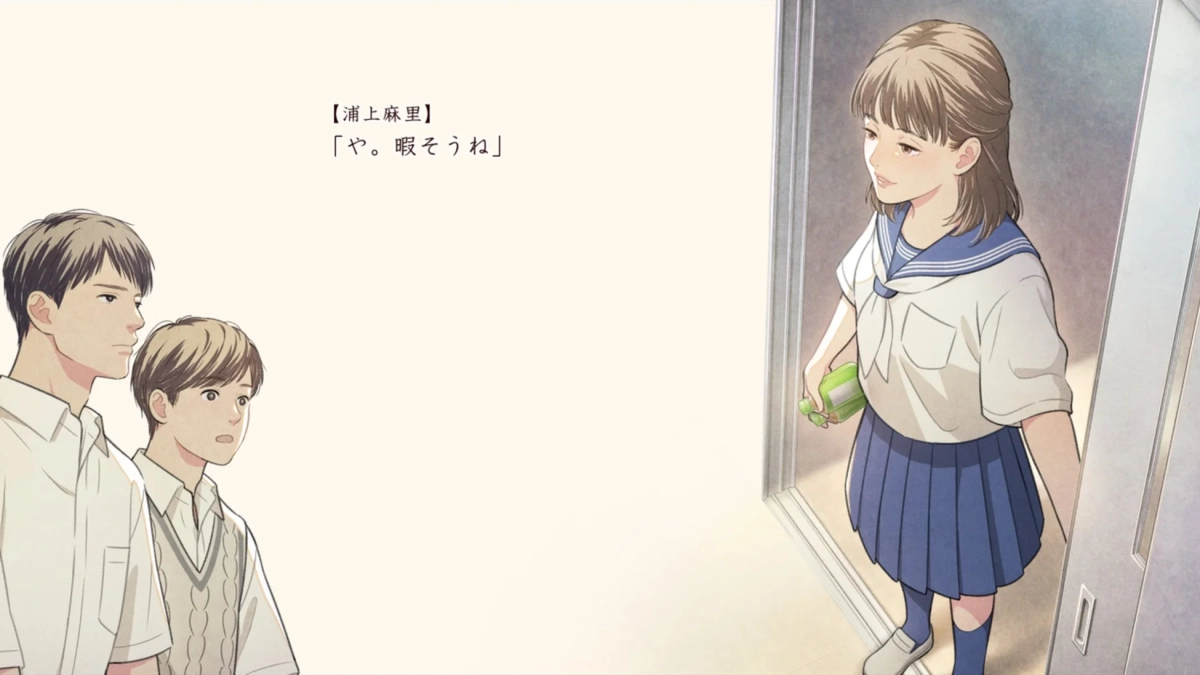 廊下で女子生徒と話す男子生徒たち