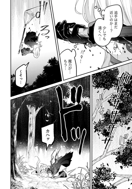 魔力が尽きかけ墜落する魔女