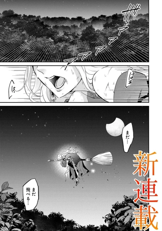 魔女が夜空を飛ぶ